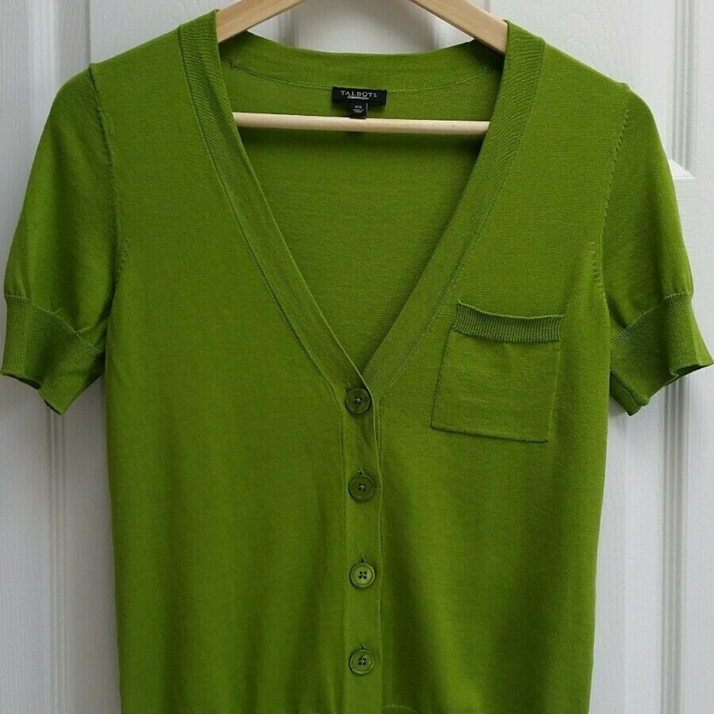 *SOLD* Talbots Fresh Green Cardigan Size XS